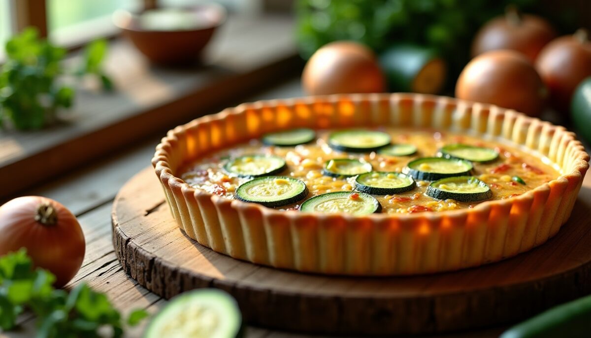 Délicieuse quiche sans pâte aux courgettes et oignons fondants Délicieuse quiche sans pâte aux courgettes et oignons fondants