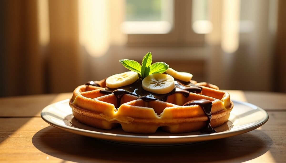 Délice chaleureux : Brioche gaufrée aux saveurs chocolat et banane Délice chaleureux : Brioche gaufrée aux saveurs chocolat et banane