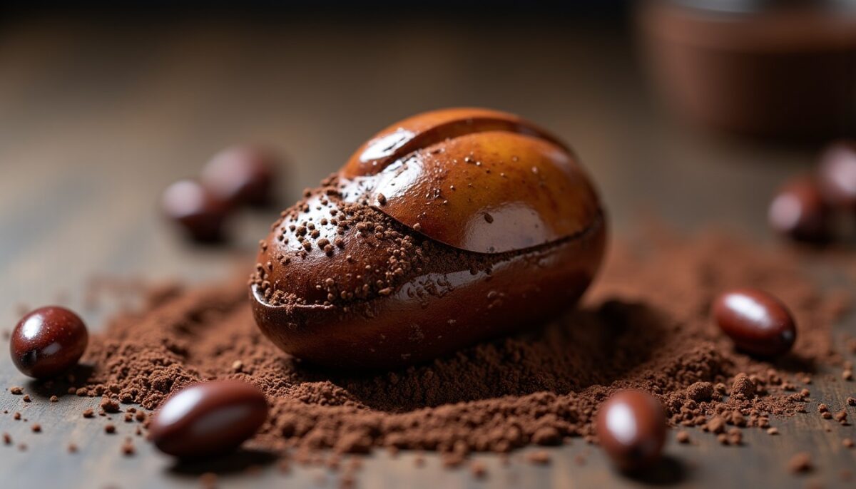 Demi-sphère en noix aux nuances marron chocolat Demi-sphère en noix aux nuances marron chocolat