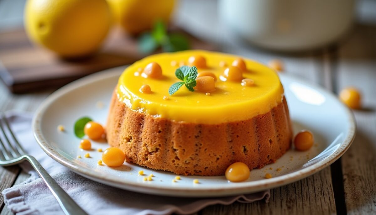 Délicieux gâteau moelleux aux saveurs citronnées et amandes croquantes Délicieux gâteau moelleux aux saveurs citronnées et amandes croquantes