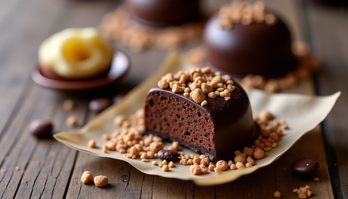 Délices fondants : truffes au praliné, chocolat intense et touche de cannelle