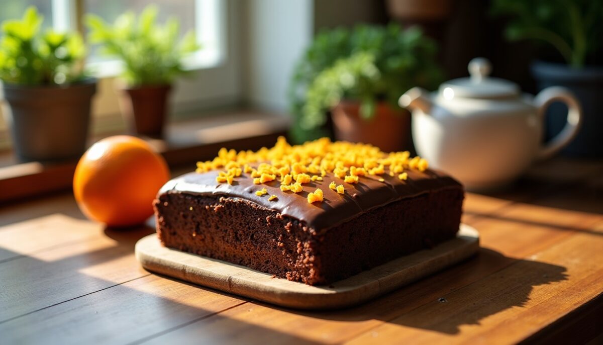 Délice marbré au chocolat fondant et zestes d'orange fraîche